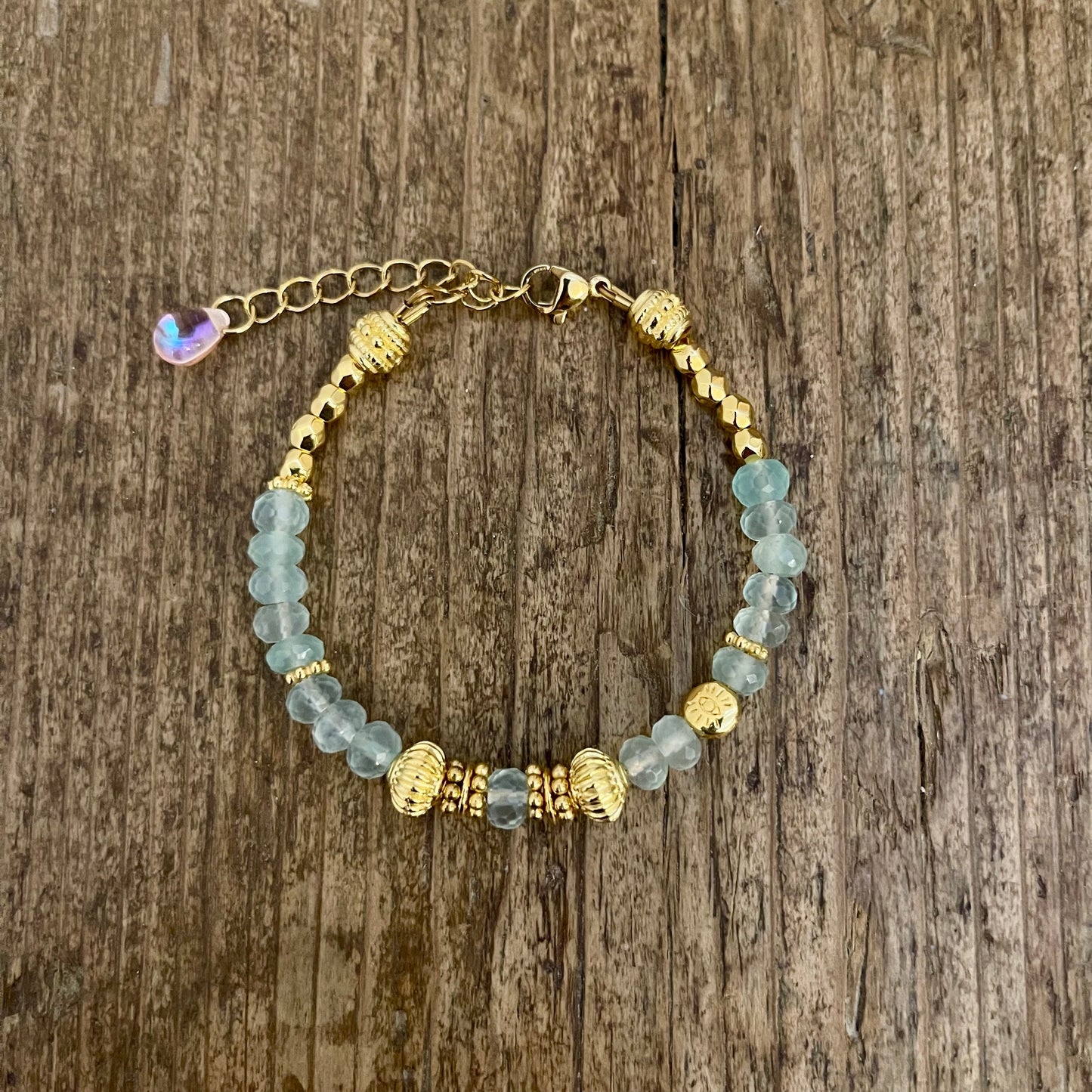 Bracelet Doré et Calcédoine