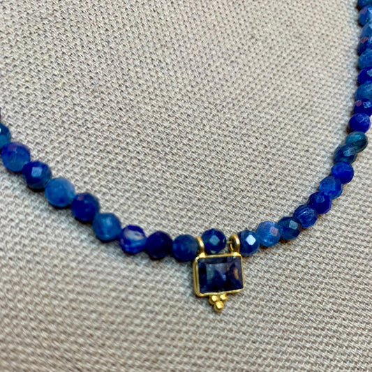 Collier Doré,Pierre Naturelle Lapis Lazuli