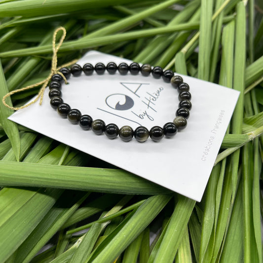 Bracelet Obsidienne Dorée " La Protection"