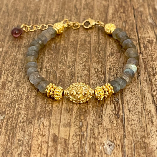 Bracelet Doré et Labradorite