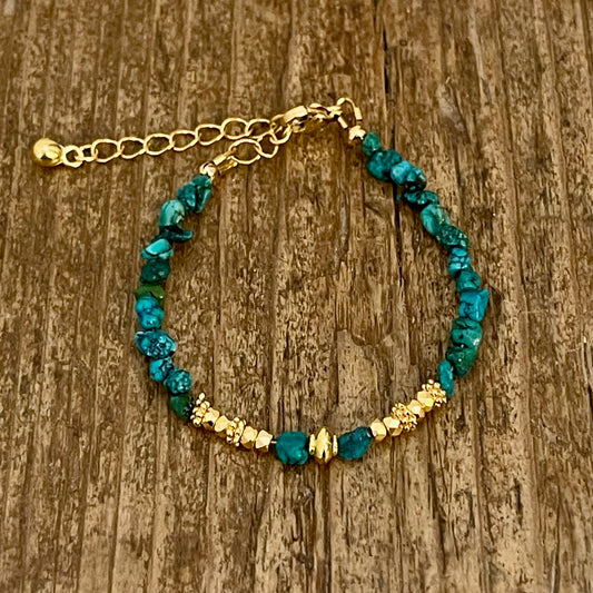 Bracelet Doré et Turquoise