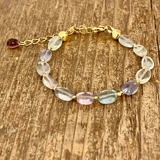 Bracelet Doré et Fluorite