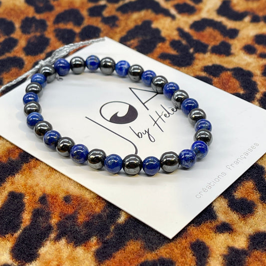 Bracelet Lapis Lazuli et Hématite "La stabilité"