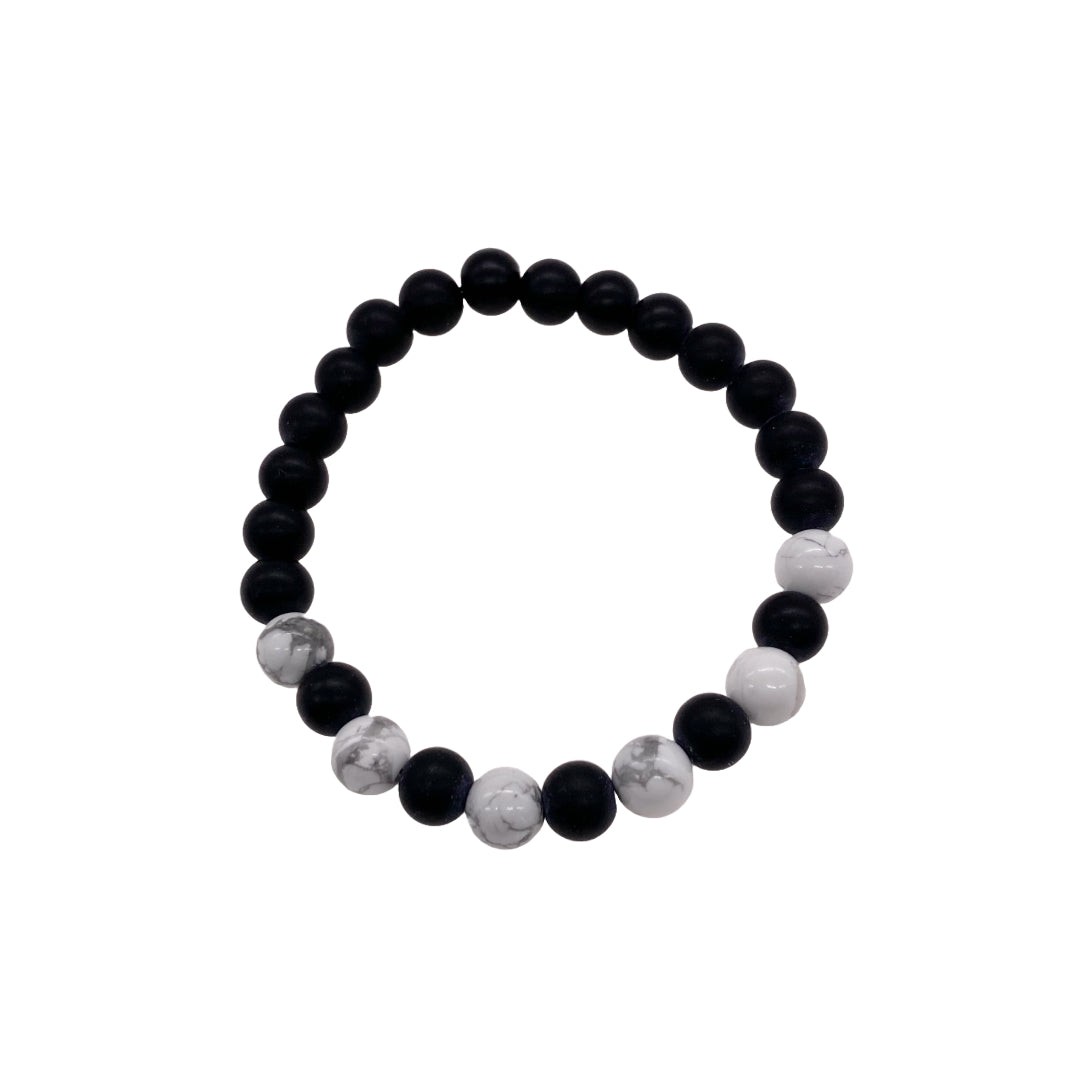 Bracelet Howlite et Onyx Noir "La Sérénité"