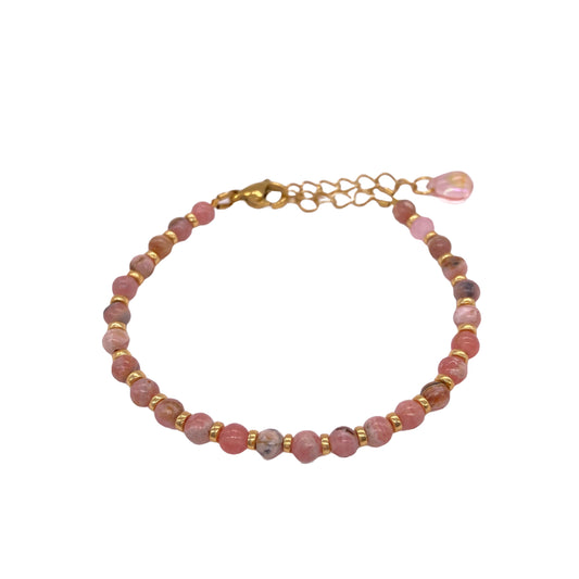 Bracelet Doré et Rhodochrosite