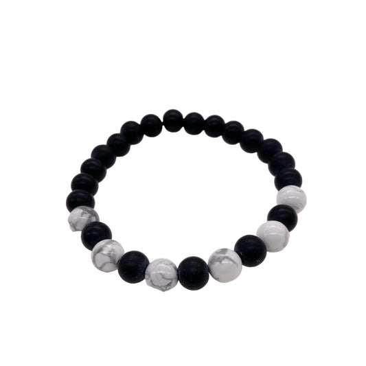 Bracelet Howlite et Onyx Noir "La Sérénité"